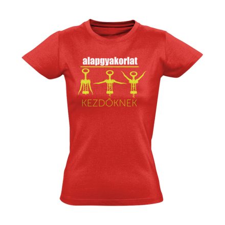 Alapgyakorlat gyógytornász női póló (piros)