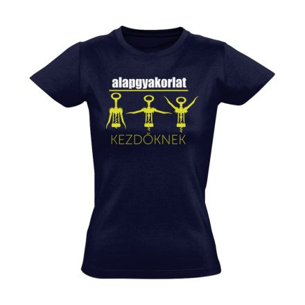 Alapgyakorlat gyógytornász női póló (tengerészkék)