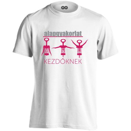 Alapgyakorlat gyógytornász férfi póló (fehér)