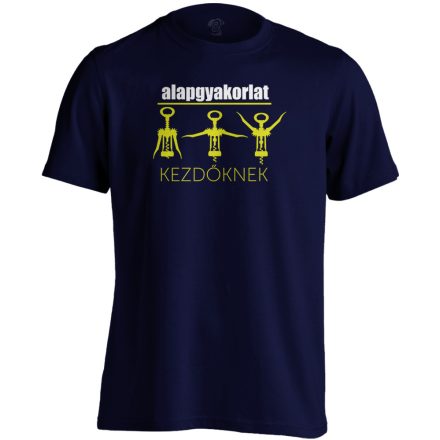 Alapgyakorlat gyógytornász férfi póló (tengerészkék)