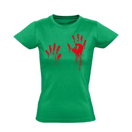 Piros pacsi traumatológiai női póló (zöld)