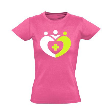 CsaládŐr védőnő " Legjobb védőnő" hátfelirattal  női póló (rózsaszín) akciós póló - L