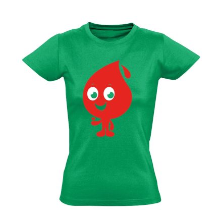 Csöpi vérellátó női póló (zöld)