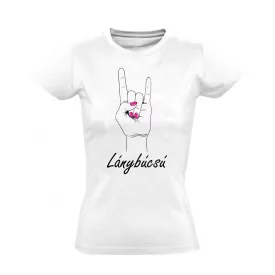 Lánybúcsú rocks női póló (fehér)