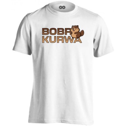 Bobrkurwa utcai férfi póló (fehér)