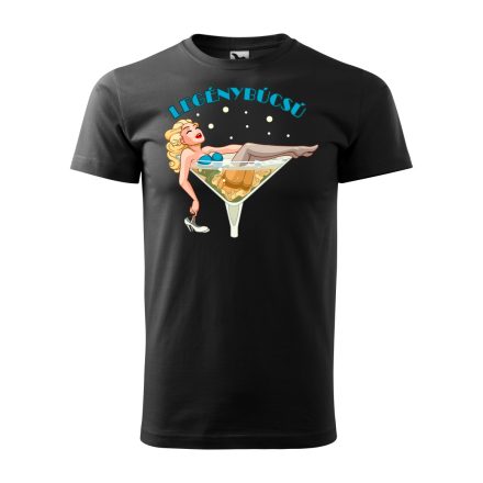 Martinis fürdőzés legénybúcsús férfi póló (fekete)