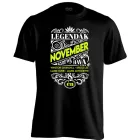 Novemberi Legenda szülinapos férfi póló (fekete)