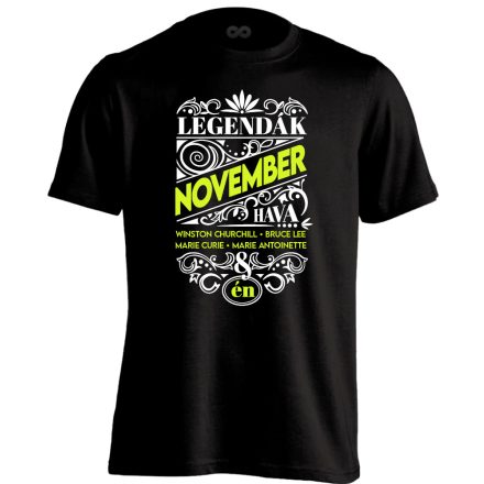 Novemberi Legenda szülinapos férfi póló (fekete)