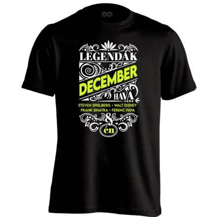 Decemberi Legenda szülinapos férfi póló (fekete)