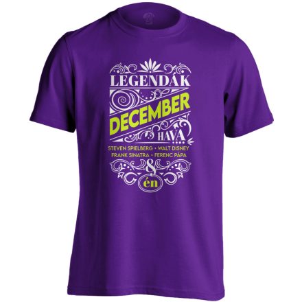 Decemberi Legenda szülinapos férfi póló (lila)