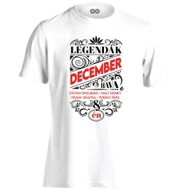 Decemberi Legenda szülinapos férfi póló (fehér)