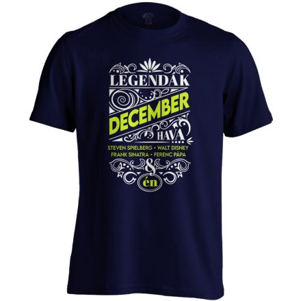 Decemberi Legenda szülinapos férfi póló (tengerészkék)