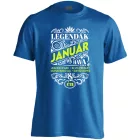 Januári Legenda szülinapos férfi póló (kék)