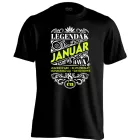 Januári Legenda szülinapos férfi póló (fekete)