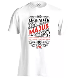 Májusi Legenda szülinapos férfi póló (fehér)