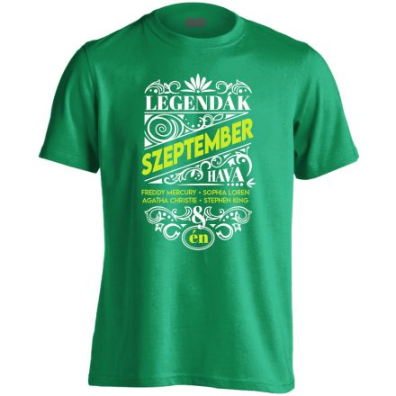 Szeptemberi Legenda szülinapos férfi póló (zöld)