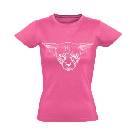 Portré "Szfinx" macskás női póló (rózsaszín)