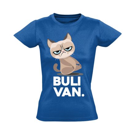BuliVan macskás női póló (kék)