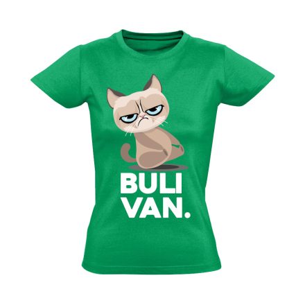 BuliVan macskás női póló (zöld)