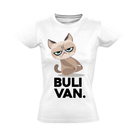 BuliVan macskás női póló (fehér)