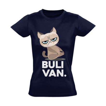 BuliVan macskás női póló (tengerészkék)