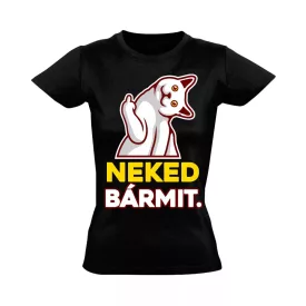   NekedBármit macskás női póló (fekete) akciós póló - XL