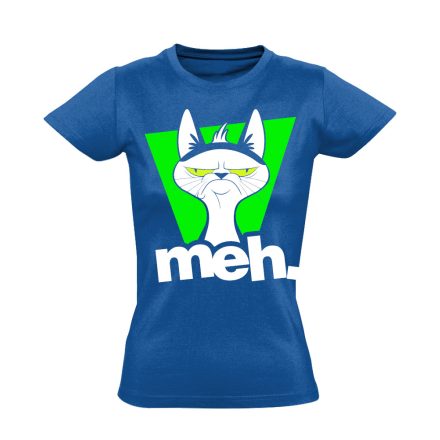 Meh macskás női póló (kék)