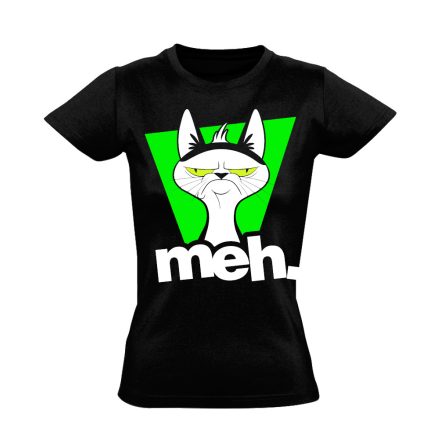 Meh macskás női póló (fekete)