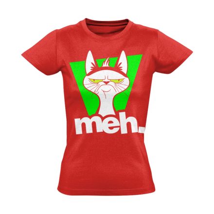 Meh macskás női póló (piros)