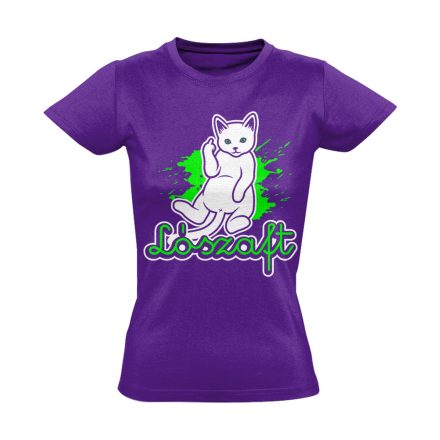 Véleményem macskás női póló (lila)