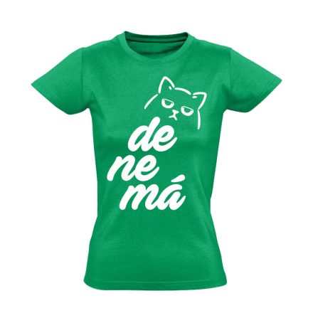 DeNeMá macskás női póló (zöld)