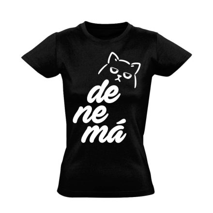DeNeMá macskás női póló (fekete)