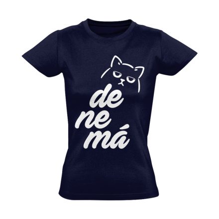 DeNeMá macskás női póló (tengerészkék)
