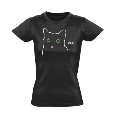 Blep. macskás női póló (fekete)