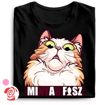 Minyau macskás női póló (fekete)