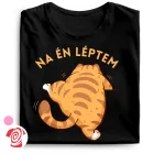 Én léptem macskás női póló (fekete)