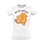 Én léptem macskás női póló (fehér)