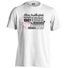 "Erős vagy" férfi Mályvavirág póló (fehér)