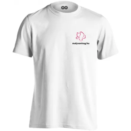 Erős vagy mályva logó férfi Mályvavirág póló (fehér)