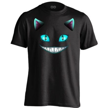 Portré "vigyor" macskás férfi póló (fekete)