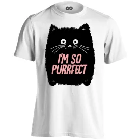 Cuki "pörfikt" macskás férfi póló (fehér)