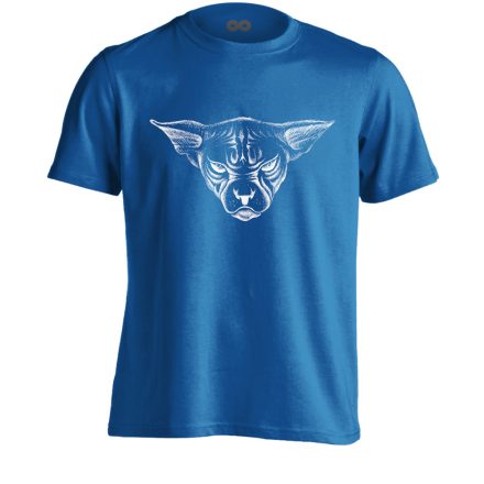 Portré "Szfinx" macskás férfi póló (kék)