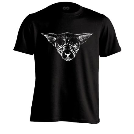 Portré "Szfinx" macskás férfi póló (fekete)