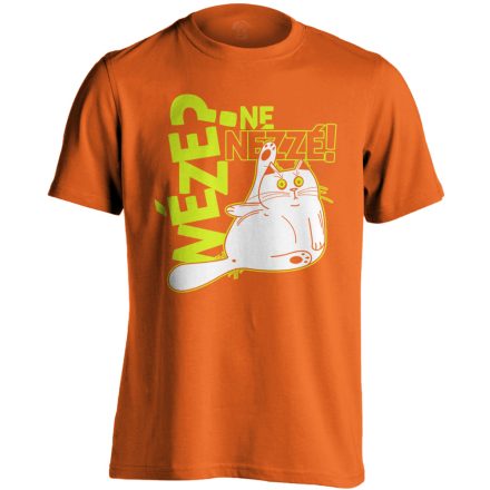 Portré "nenézzé" macskás férfi póló (narancssárga)