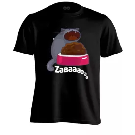   Portré "zaba" macskás férfi póló (fekete) akciós póló - XL