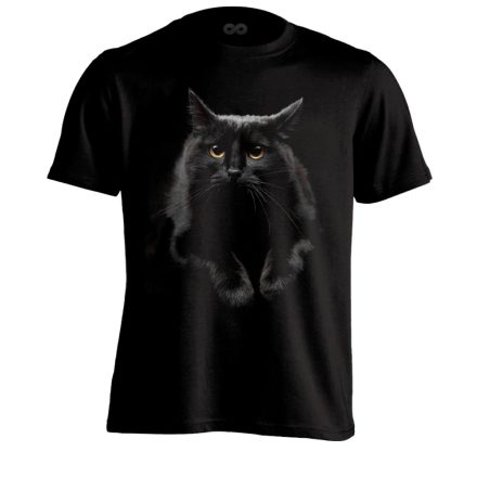 Portré "koromfekete" macskás férfi póló (fekete)