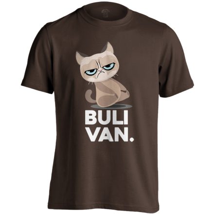 BuliVan macskás férfi póló (csokoládébarna)
