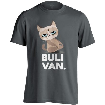 BuliVan macskás férfi póló (szénszürke)