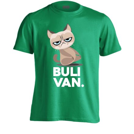 BuliVan macskás férfi póló (zöld)