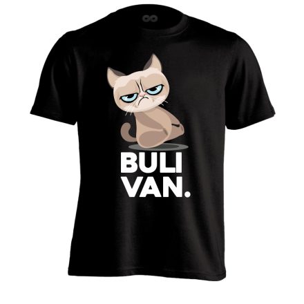 BuliVan macskás férfi póló (fekete)
